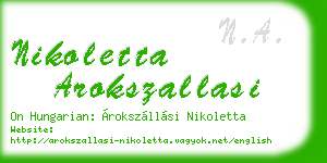 nikoletta arokszallasi business card